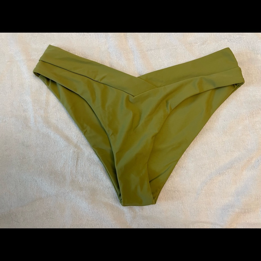 green crossover bikini bottoms